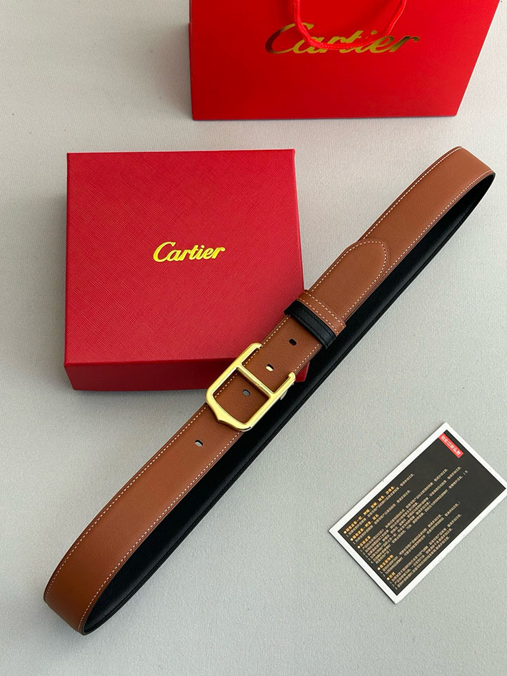 カルティエ レザーベルト 店舗 CARTIER メンズ 35mm リバーシブルレザーベルト タンクベルト ロゴバックル 2702110 カルティエ ベルト コピー - 画像 (5)