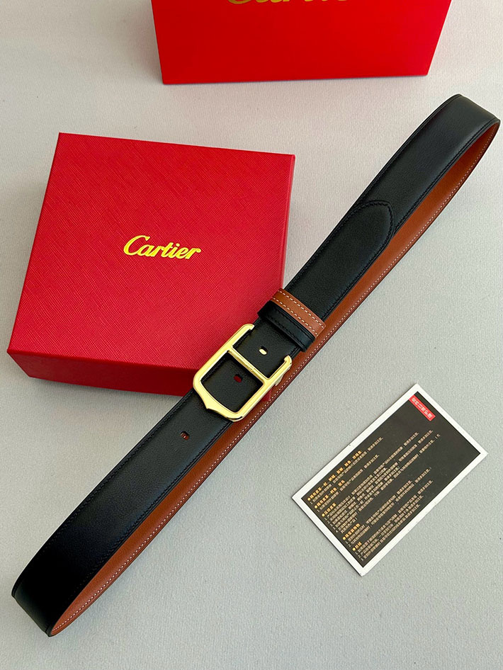 カルティエ レザーベルト 店舗 CARTIER メンズ 35mm リバーシブルレザーベルト タンクベルト ロゴバックル 2702110 カルティエ ベルト コピー - 画像 (4)