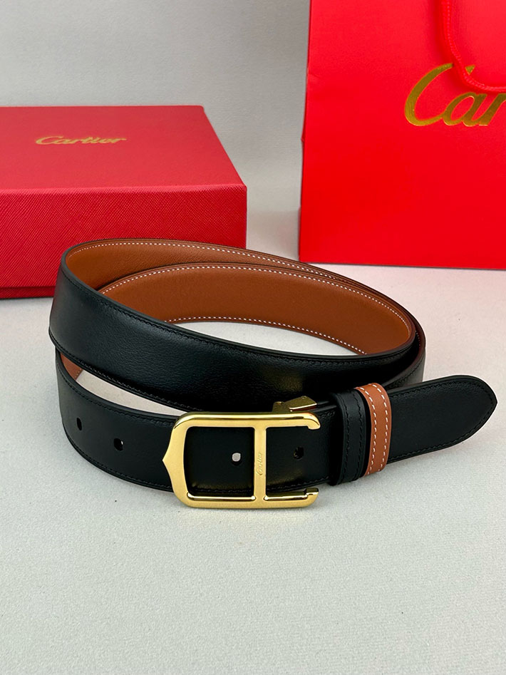 カルティエ レザーベルト 店舗 CARTIER メンズ 35mm リバーシブルレザーベルト タンクベルト ロゴバックル 2702110 カルティエ ベルト コピー - 画像 (3)