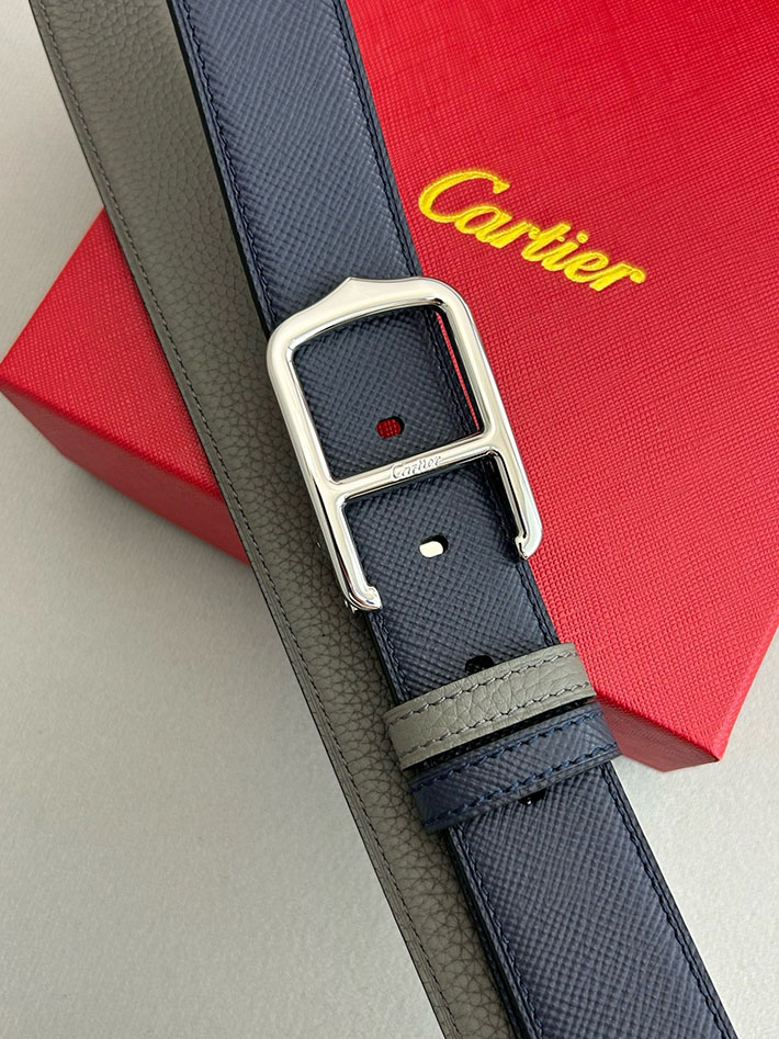 カルティエ レザーベルト 店舗 CARTIER 35mm サントス・ドゥ・カルティエ リバーシブル ベルト バックル 2702111 カルティエ ベルト メンズ - 画像 (4)