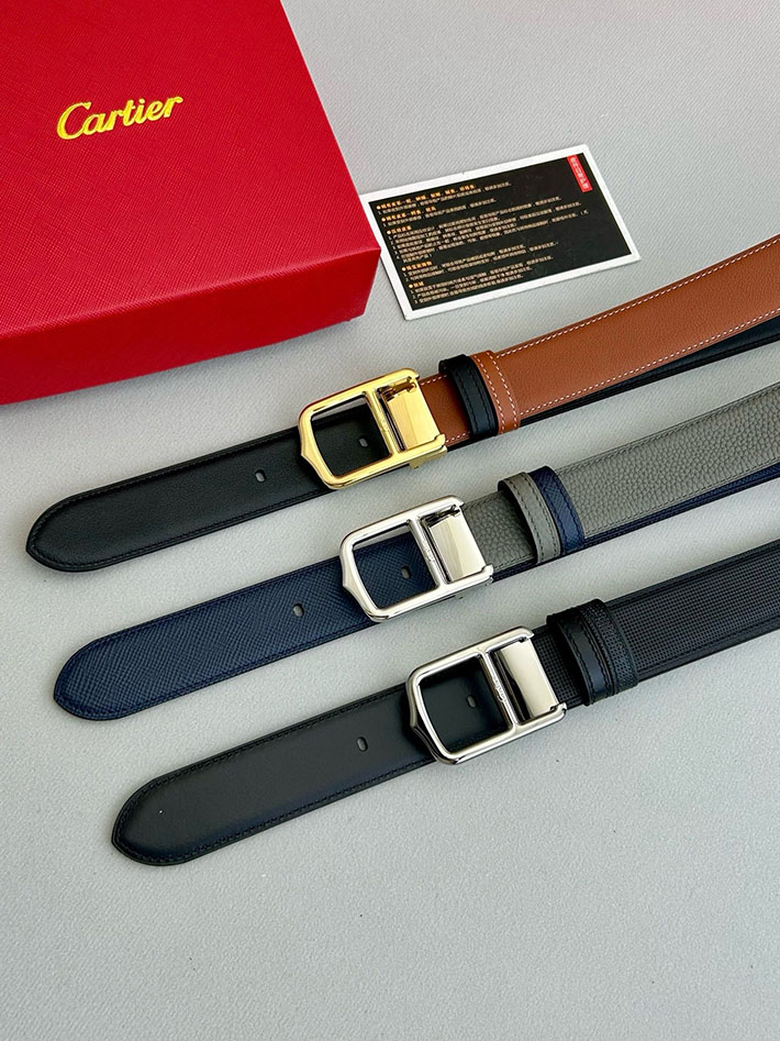 カルティエ レザーベルト 店舗 CARTIER 35mm サントス・ドゥ・カルティエ リバーシブル ベルト バックル 2702111 カルティエ ベルト メンズ - 画像 (2)