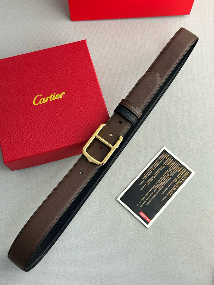 カルティエ レザーベルト 店舗 CARTIER 35mm サントス・ドゥ・カルティエ リバーシブル ベルト バックル 2702113 カルティエ ベルト 評判 - 画像 (5)