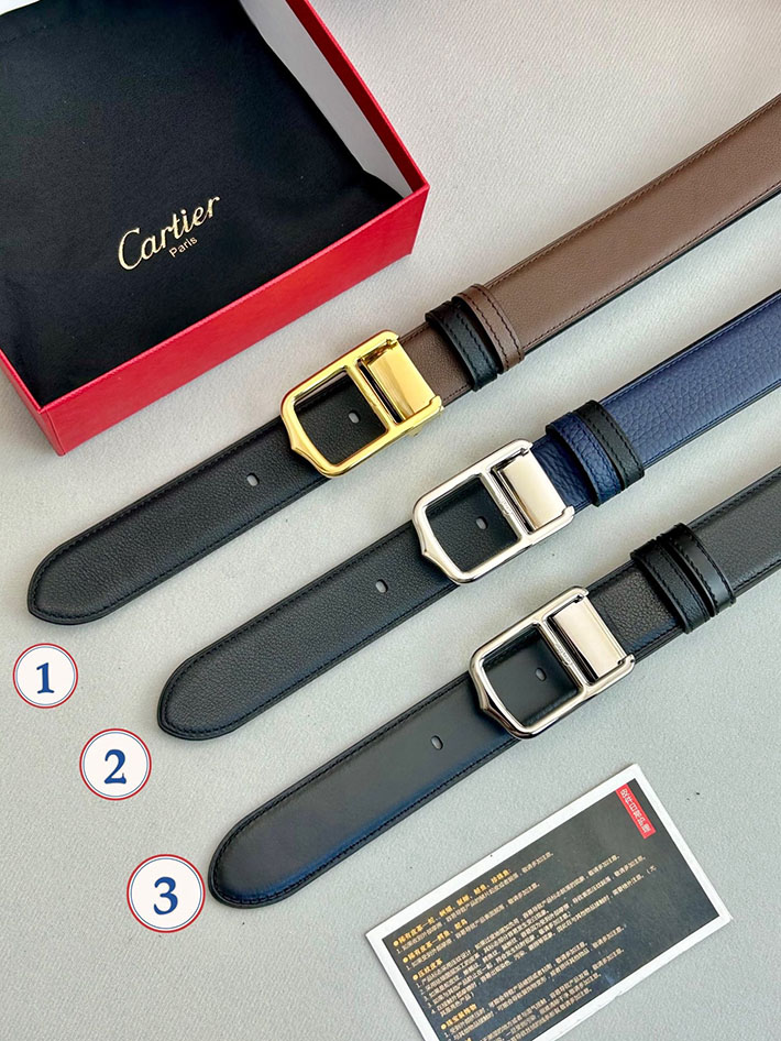 カルティエ レザーベルト 店舗 CARTIER 35mm サントス・ドゥ・カルティエ リバーシブル ベルト バックル 2702113 カルティエ ベルト 評判 - 画像 (2)