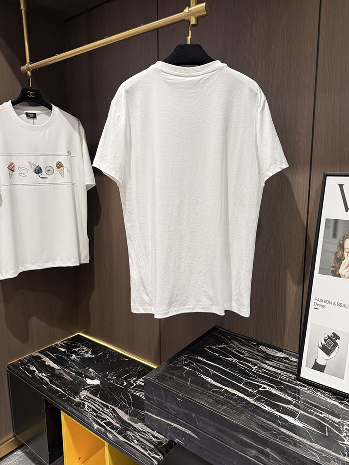 ルイヴィトン服コピー 人気店 Louis Vuitton 26SS 春夏新作 クルーネック・半袖 カジュアル・ピュアコットンTシャツ JP4649(1132) ルイヴィトン Tシャツ 白 - 画像 (3)