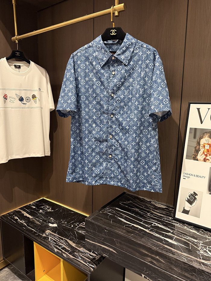 ルイヴィトン服コピー 人気店 Louis Vuitton メンズ カジュアル 半袖襟付きシャツ&ショートパンツセット(26SS新作) JP4649(1138) メンズ シャツ 短パン セットアップ - 画像 (2)