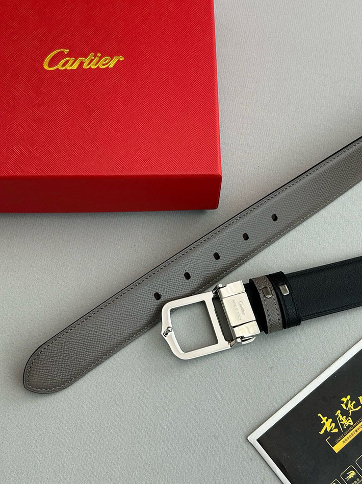 カルティエ レザーベルト 店舗 CARTIER 35mm サントス・ドゥ・カルティエ リバーシブル ベルト バックル 2702116 カルティエ ベルト交換 - 画像 (8)