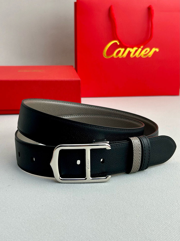 カルティエ レザーベルト 店舗 CARTIER 35mm サントス・ドゥ・カルティエ リバーシブル ベルト バックル 2702116 カルティエ ベルト交換 - 画像 (6)