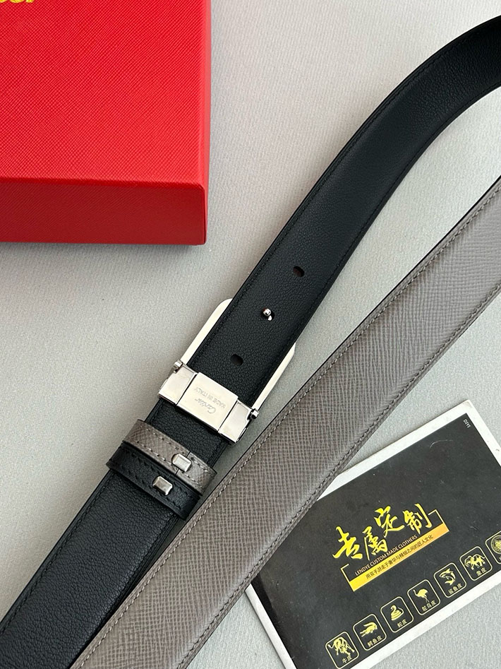 カルティエ レザーベルト 店舗 CARTIER 35mm サントス・ドゥ・カルティエ リバーシブル ベルト バックル 2702116 カルティエ ベルト交換 - 画像 (4)