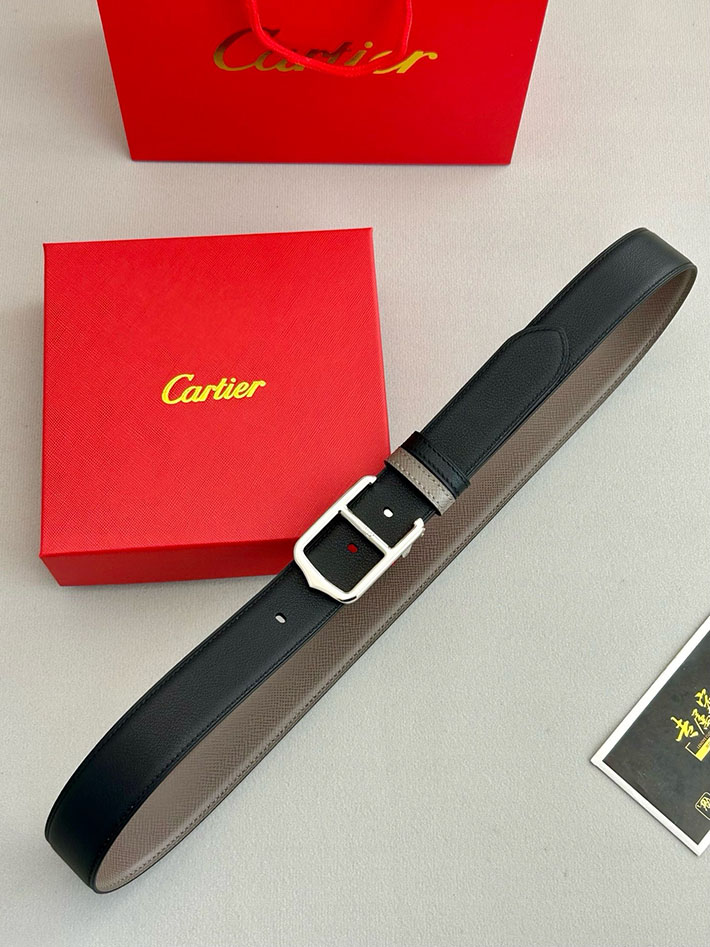 カルティエ レザーベルト 店舗 CARTIER 35mm サントス・ドゥ・カルティエ リバーシブル ベルト バックル 2702116 カルティエ ベルト交換 - 画像 (3)