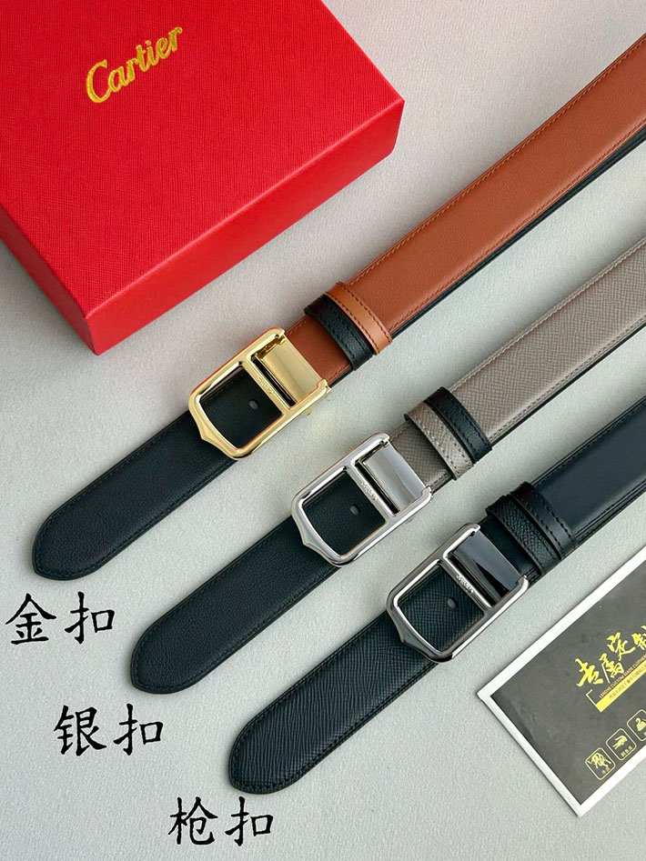 カルティエ レザーベルト 店舗 CARTIER 35mm サントス・ドゥ・カルティエ リバーシブル ベルト バックル 2702116 カルティエ ベルト交換 - 画像 (2)