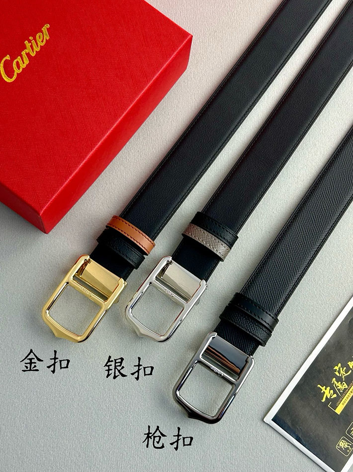 カルティエ レザーベルト 店舗 CARTIER 35mm サントス・ドゥ・カルティエ リバーシブル ベルト バックル 2702118 カルティエ ベルト アウトレット - 画像 (2)