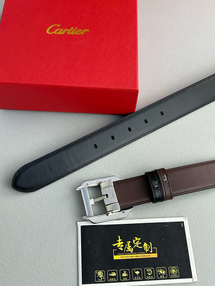 カルティエ レザーベルト 店舗 CARTIER メンズレザーベルト リバーシブル カーフレザー サントスドゥカルティエ 2702119 カルティエ ベルト 新作 - 画像 (7)