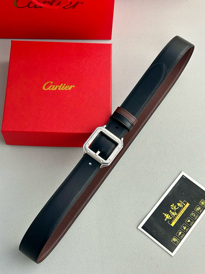 カルティエ レザーベルト 店舗 CARTIER メンズレザーベルト リバーシブル カーフレザー サントスドゥカルティエ 2702119 カルティエ ベルト 新作 - 画像 (6)