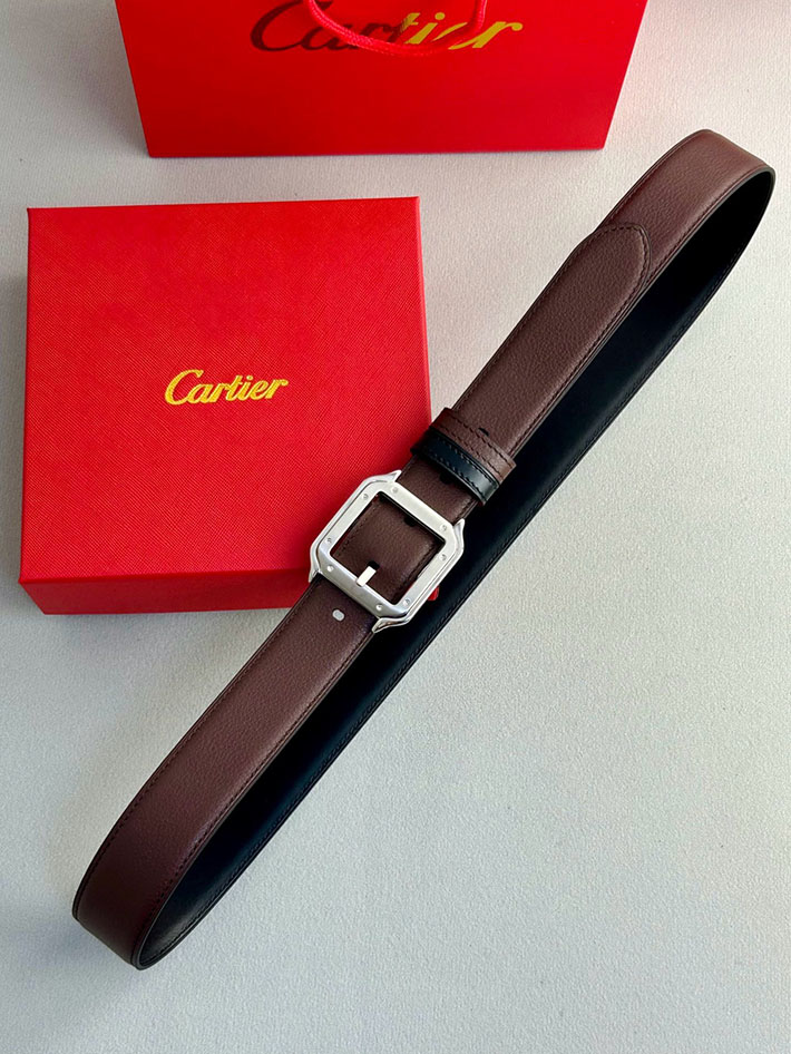カルティエ レザーベルト 店舗 CARTIER メンズレザーベルト リバーシブル カーフレザー サントスドゥカルティエ 2702119 カルティエ ベルト 新作 - 画像 (5)