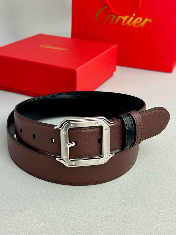 カルティエ レザーベルト 店舗 CARTIER メンズレザーベルト リバーシブル カーフレザー サントスドゥカルティエ 2702119 カルティエ ベルト 新作 - 画像 (4)