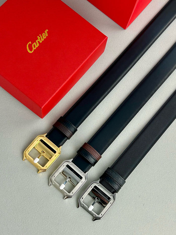 カルティエ レザーベルト 店舗 CARTIER メンズレザーベルト リバーシブル カーフレザー サントスドゥカルティエ 2702119 カルティエ ベルト 新作 - 画像 (2)