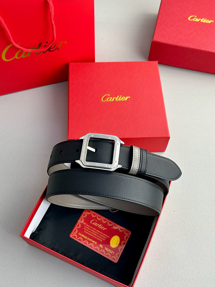 カルティエ レザーベルト 店舗 CARTIER メンズレザーベルト リバーシブル カーフレザー サントスドゥカルティエ 2702120 カルティエ ベルト 安い - 画像 (5)