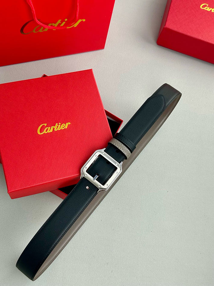 カルティエ レザーベルト 店舗 CARTIER メンズレザーベルト リバーシブル カーフレザー サントスドゥカルティエ 2702120 カルティエ ベルト 安い - 画像 (3)