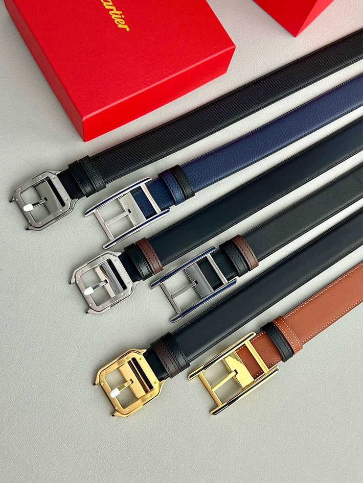 カルティエ レザーベルト 店舗 CARTIER メンズレザーベルト リバーシブル カーフレザー サントスドゥカルティエ 2702121 カルティエ ベルト セール - 画像 (2)