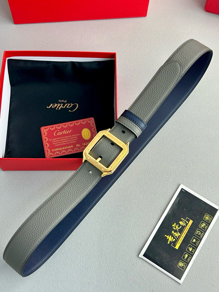 カルティエ レザーベルト 店舗 CARTIER メンズレザーベルト リバーシブル カーフレザー サントスドゥカルティエ 2702122 カルティエ ベルトコピー - 画像 (3)