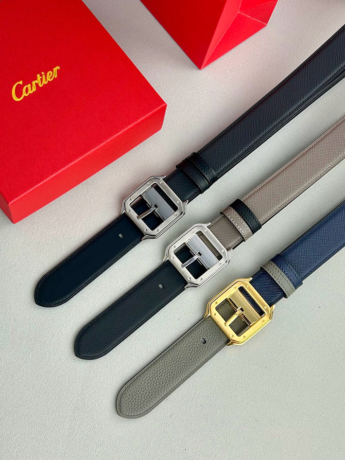 カルティエ レザーベルト 店舗 CARTIER メンズレザーベルト リバーシブル カーフレザー サントスドゥカルティエ 2702122 カルティエ ベルトコピー - 画像 (2)