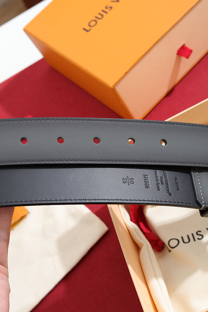 ルイヴィトン アウトレット店舗 LV サンチュール・ポンヌフ メンズ ベルト グレーレザーベルト 2702149 ヴィトン ベルト メンズ バックル - 画像 (6)