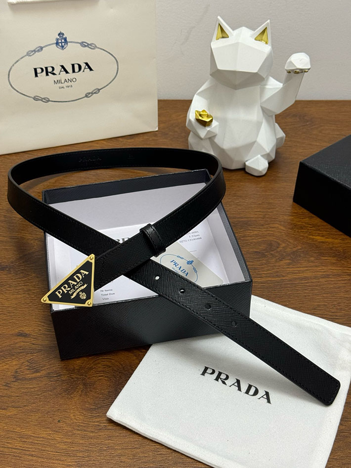 プラダ アウトレット店舗 PRADA サフィアーノレザー ベルト レディース 25mm 三角ロゴ 2702165 プラダ ベルト アウトレット - 画像 (6)