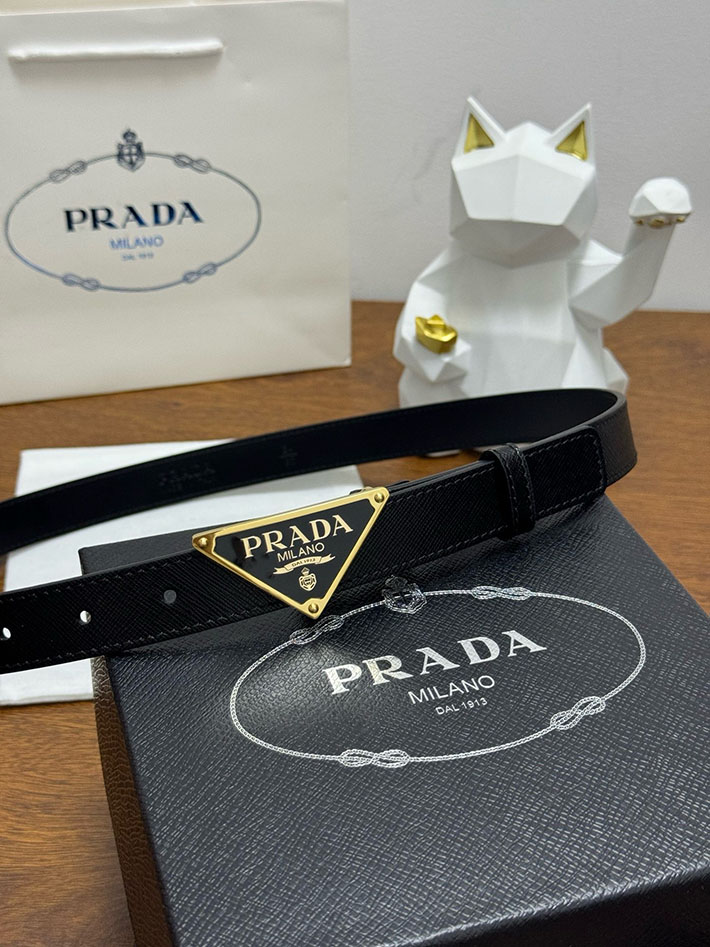 プラダ アウトレット店舗 PRADA サフィアーノレザー ベルト レディース 25mm 三角ロゴ 2702165 プラダ ベルト アウトレット - 画像 (2)
