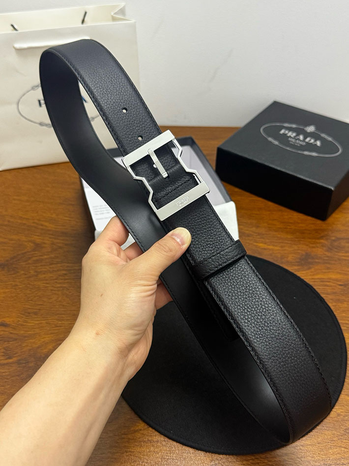 プラダ アウトレット店舗 PRADA サフィアーノレザーリバーシブルベルト 40mm スティールバックル 2702166 プラダ ベルト コピー - 画像 (2)
