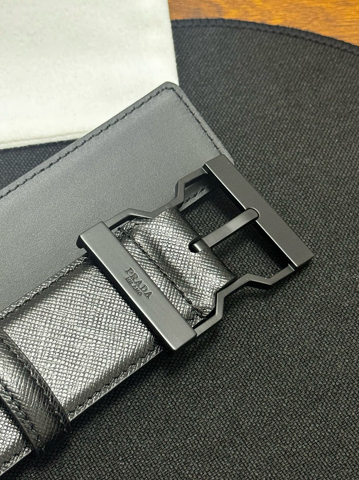 プラダ アウトレット店舗 PRADA サフィアーノレザーリバーシブルベルト 40mm スティールバックル 2702167 プラダ ベルト メンズ 人気 - 画像 (3)