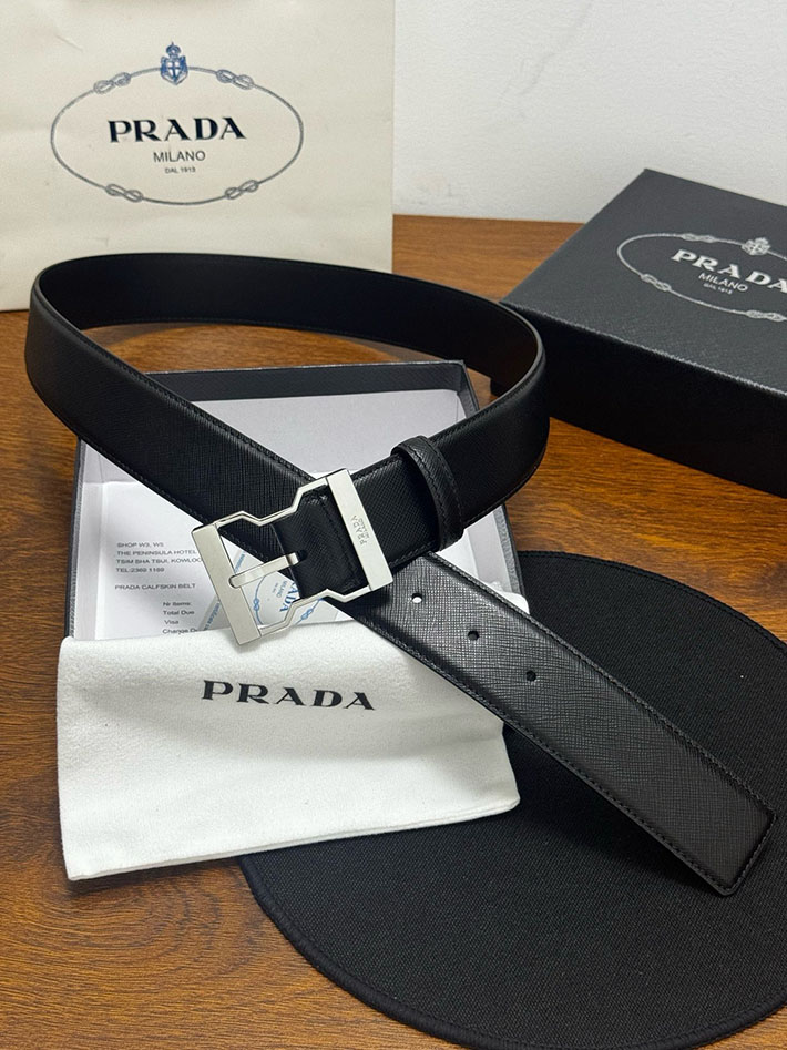 プラダ アウトレット店舗 PRADA サフィアーノレザーリバーシブルベルト 40mm スティールバックル 2702168 プラダ ベルト メンズ アウトレット - 画像 (6)