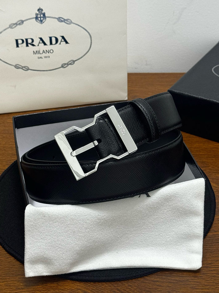 プラダ アウトレット店舗 PRADA サフィアーノレザーリバーシブルベルト 40mm スティールバックル 2702168 プラダ ベルト メンズ アウトレット - 画像 (5)