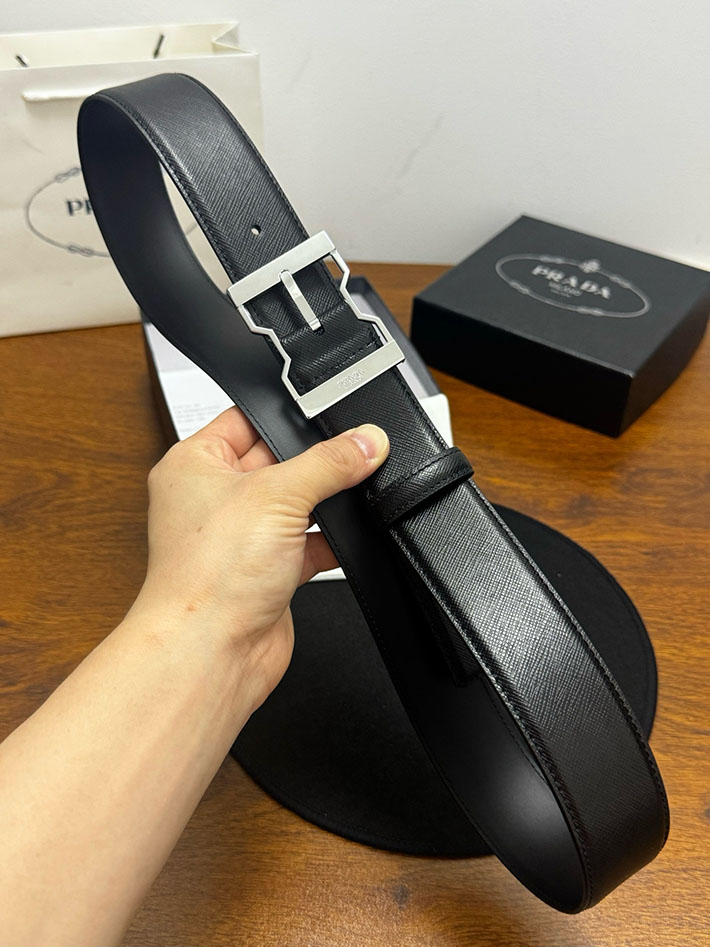 プラダ アウトレット店舗 PRADA サフィアーノレザーリバーシブルベルト 40mm スティールバックル 2702168 プラダ ベルト メンズ アウトレット - 画像 (2)
