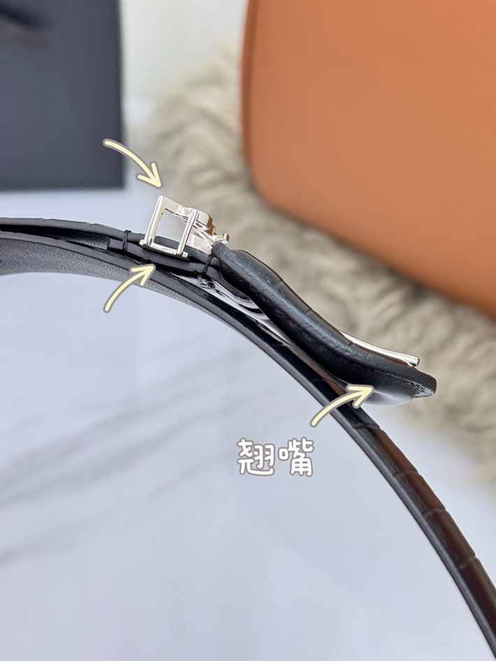 サンローラン アウトレット店舗 SAINT LAURENT 20mm YSLロゴ カサンドラ リングバックル レザーベルト 2702180 サンローラン ベルト アウトレット - 画像 (5)