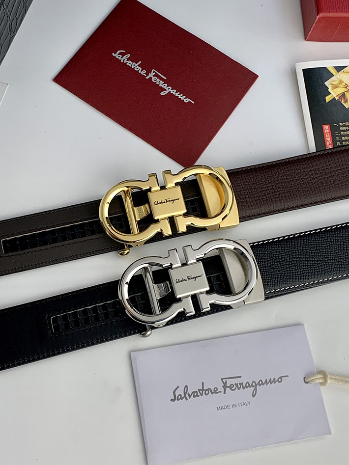 Salvatore Ferragamo アウトレット 店舗 フェラガモ 35mm リバーシブル ガンチーニ レザーベルト 2702205 Ferragamo ベルト メンズ - 画像 (4)