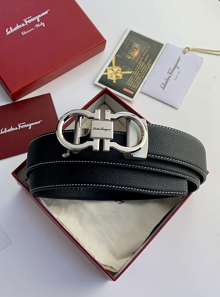 Salvatore Ferragamo アウトレット 店舗 フェラガモ 35mm リバーシブル ガンチーニ レザーベルト 2702205 Ferragamo ベルト メンズ - 画像 (3)