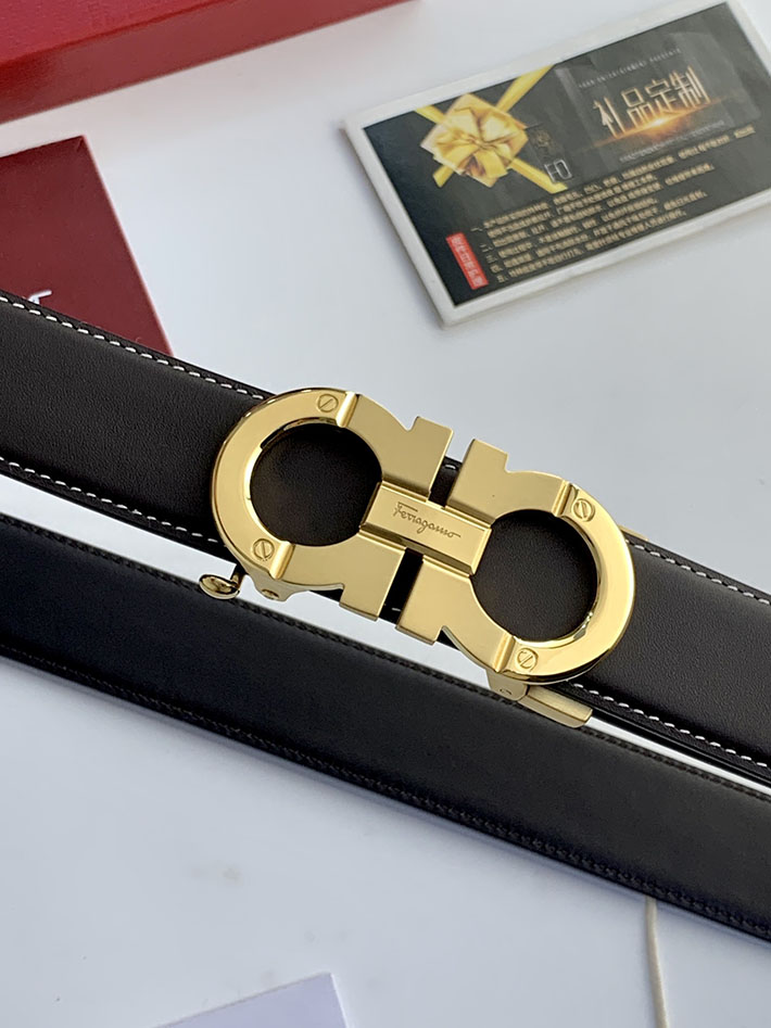 Salvatore Ferragamo アウトレット 店舗 フェラガモ 35mm リバーシブル ガンチーニ レザーベルト 2702206 Ferragamo ベルト アウトレット - 画像 (5)