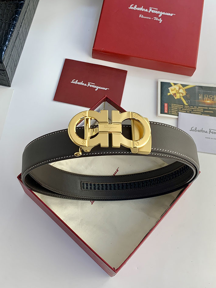 Salvatore Ferragamo アウトレット 店舗 フェラガモ 35mm リバーシブル ガンチーニ レザーベルト 2702206 Ferragamo ベルト アウトレット - 画像 (3)