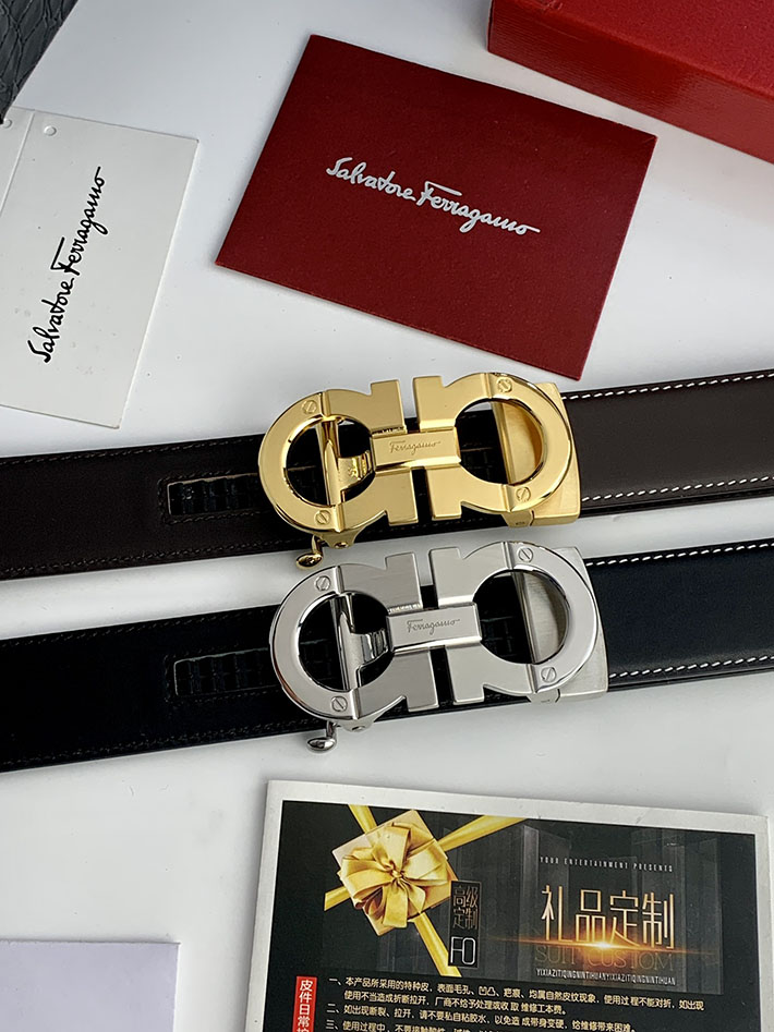 Salvatore Ferragamo アウトレット 店舗 フェラガモ 35mm リバーシブル ガンチーニ レザーベルト 2702206 Ferragamo ベルト アウトレット - 画像 (2)
