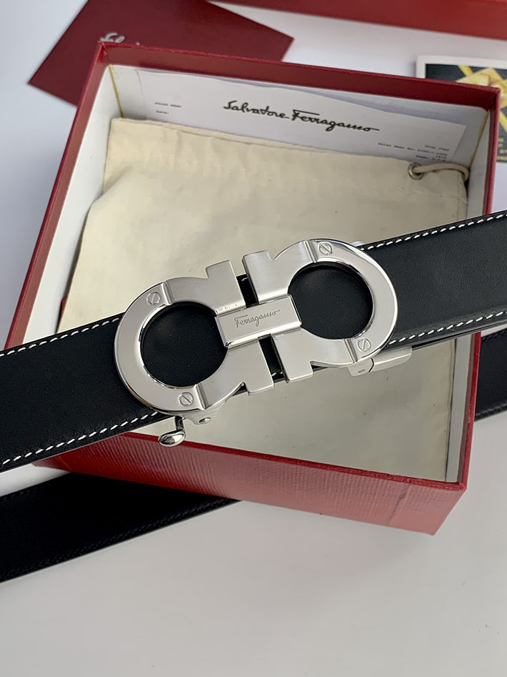 Salvatore Ferragamo アウトレット 店舗 フェラガモ 35mm リバーシブル ガンチーニ レザーベルト 2702207 ferragamo ベルト リバーシブル - 画像 (4)