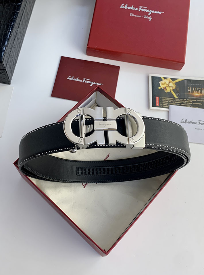Salvatore Ferragamo アウトレット 店舗 フェラガモ 35mm リバーシブル ガンチーニ レザーベルト 2702207 ferragamo ベルト リバーシブル - 画像 (2)