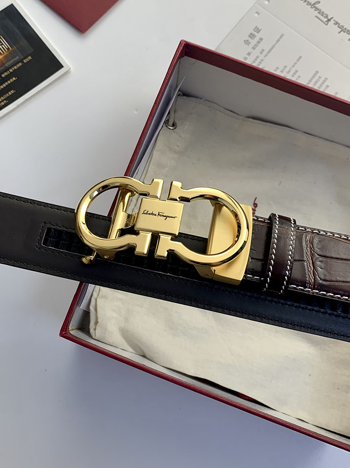 Salvatore Ferragamo アウトレット 店舗 フェラガモ 35mm リバーシブル ガンチーニ レザーベルト 2702208 ferragamo ベルト コピー - 画像 (4)
