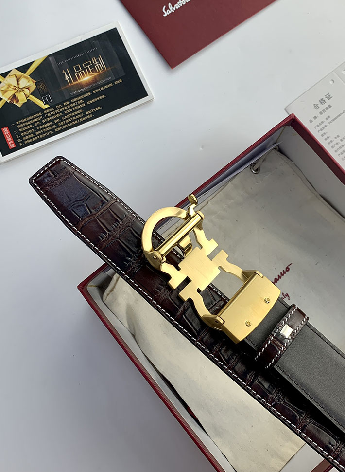 Salvatore Ferragamo アウトレット 店舗 フェラガモ 35mm リバーシブル ガンチーニ レザーベルト 2702208 ferragamo ベルト コピー - 画像 (3)