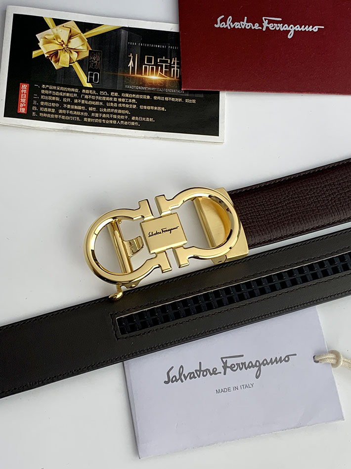 Salvatore Ferragamo アウトレット 店舗 フェラガモ 35mm リバーシブル ガンチーニ レザーベルト 2702209 フェラガモ ベルト 安い - 画像 (6)