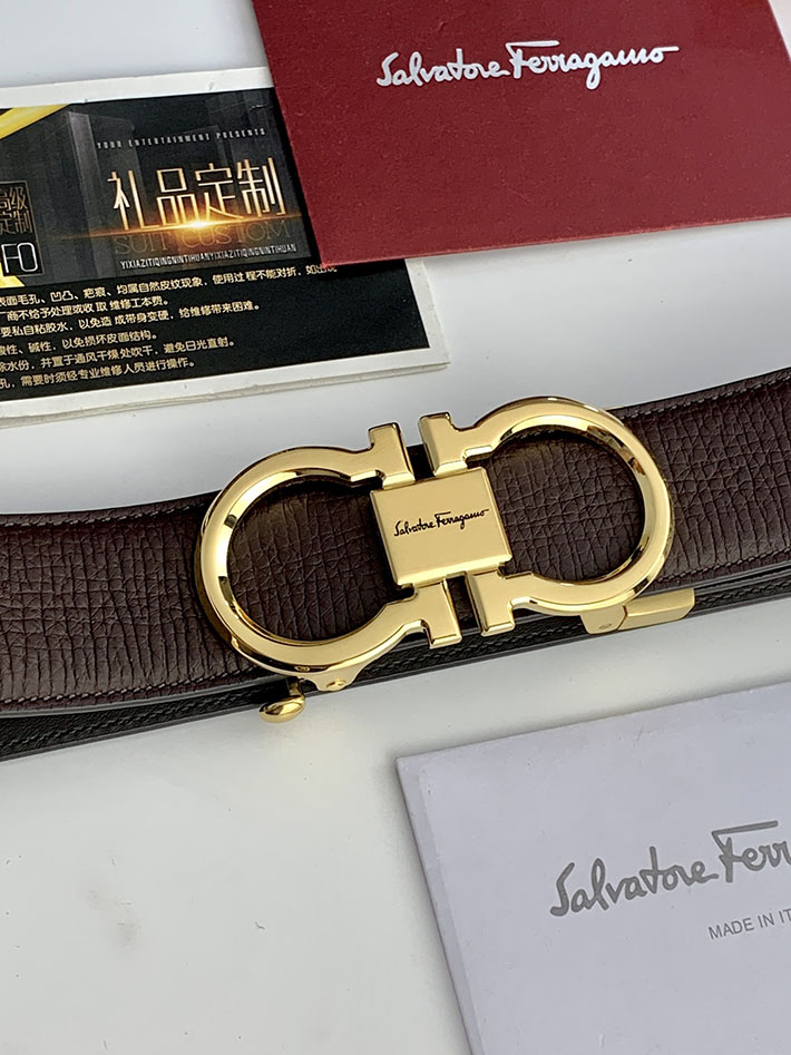 Salvatore Ferragamo アウトレット 店舗 フェラガモ 35mm リバーシブル ガンチーニ レザーベルト 2702209 フェラガモ ベルト 安い - 画像 (4)