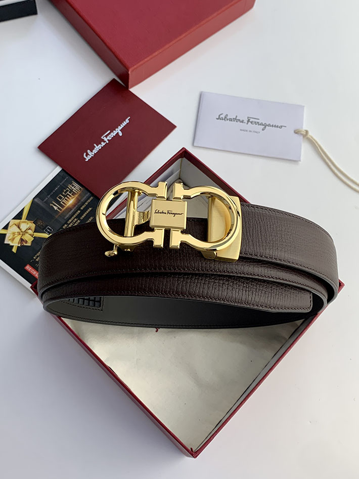 Salvatore Ferragamo アウトレット 店舗 フェラガモ 35mm リバーシブル ガンチーニ レザーベルト 2702209 フェラガモ ベルト 安い - 画像 (3)
