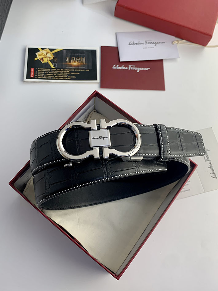 Salvatore Ferragamo アウトレット 店舗 フェラガモ 35mm リバーシブル ガンチーニ レザーベルト 2702210 フェラガモ ベルト 新作 - 画像 (2)