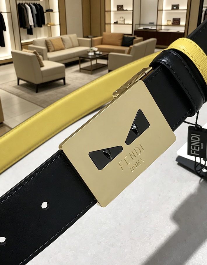 フェンディ アウトレット店舗 FENDI メンズ 35mm モンスターアイモチーフバックル レザーベルト 2702219 フェンディ ベルト アウトレット - 画像 (8)