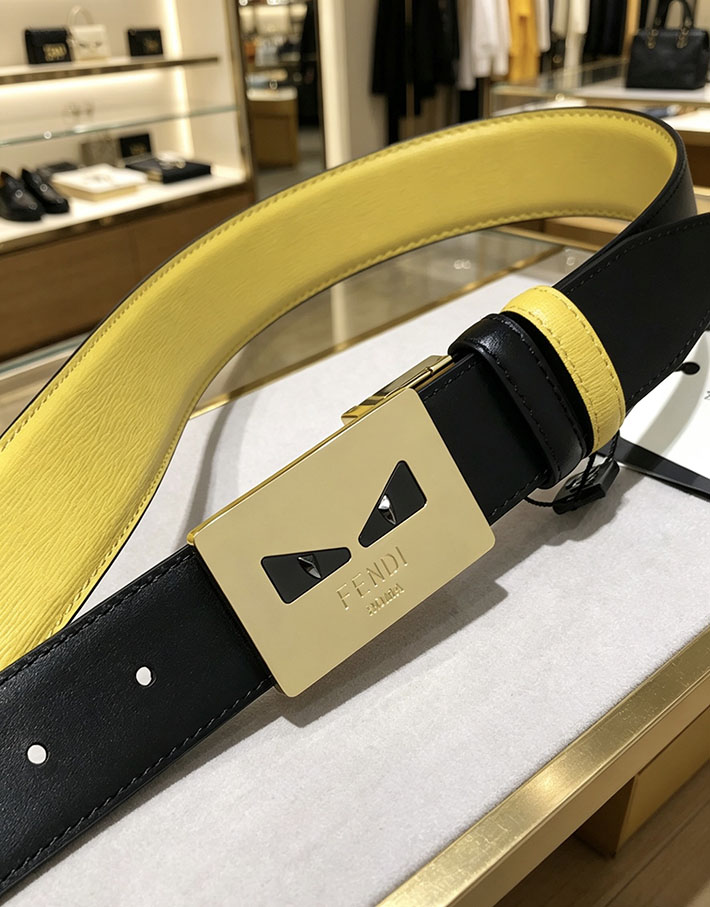 フェンディ アウトレット店舗 FENDI メンズ 35mm モンスターアイモチーフバックル レザーベルト 2702219 フェンディ ベルト アウトレット - 画像 (7)