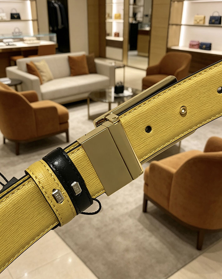 フェンディ アウトレット店舗 FENDI メンズ 35mm モンスターアイモチーフバックル レザーベルト 2702219 フェンディ ベルト アウトレット - 画像 (6)